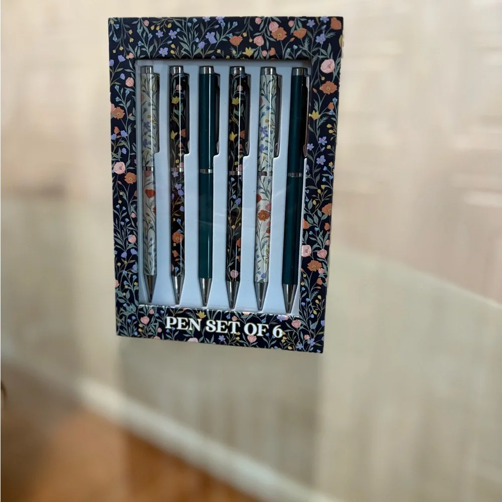 Punch Studio Beautiful Different Design Boxed Pen Set of 6
